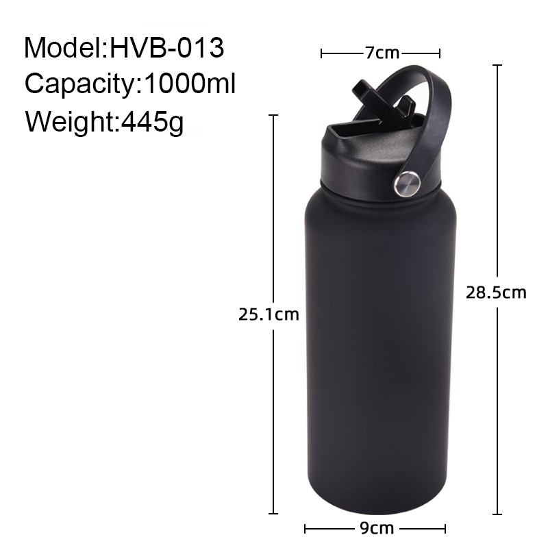 New 1L Large Capacity Double Stainless Steel Sports Water Mug Portable Handle American Large Mouth Design Vacuum Flask Thermos
