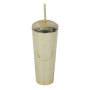Wholesale Bulk 750ml Plastic Cold Skinny Kaleidoscope Shaped Cups Double Walled Straw Tumblr Cup With Lids and Straws
