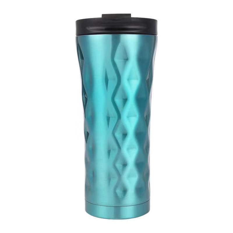 Manufacturer 500 ml Flask Bottle Matt Black Coffee Mug Stainless Steel Vacuum Insulated Tumbler with Lid