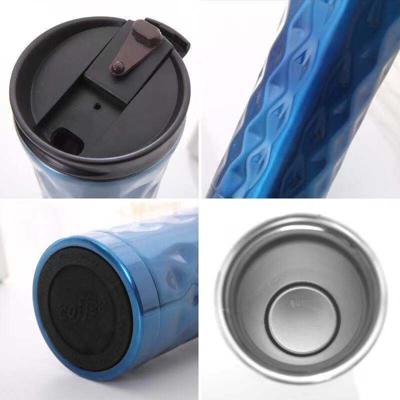 Manufacturer 500 ml Flask Bottle Matt Black Coffee Mug Stainless Steel Vacuum Insulated Tumbler with Lid