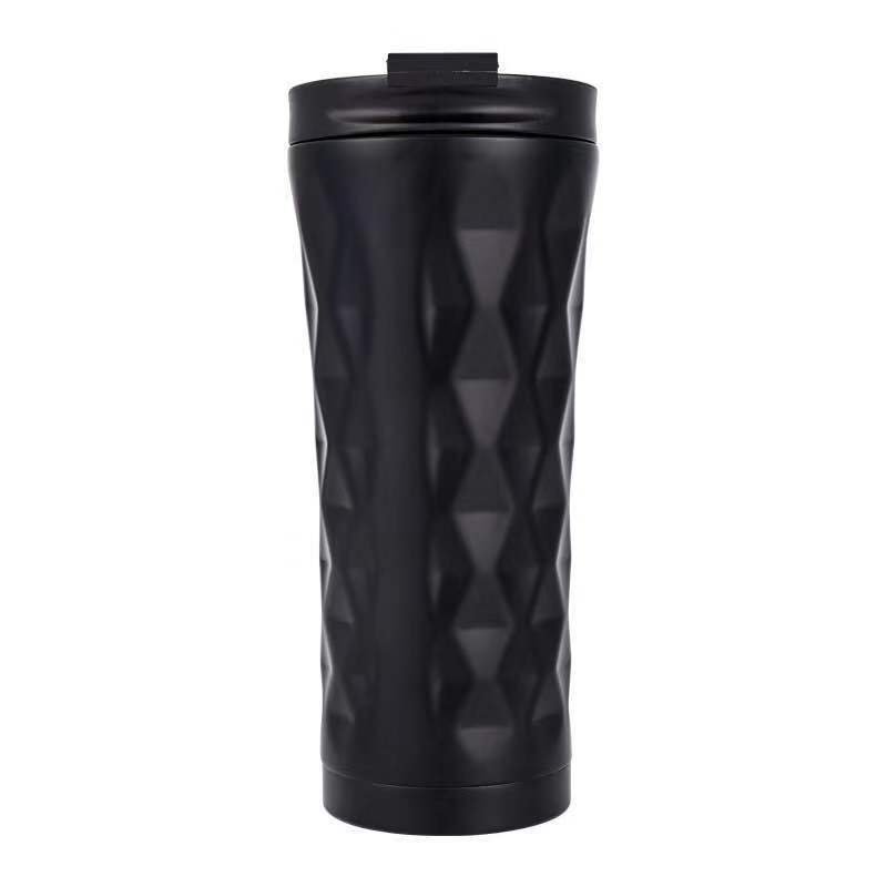 Manufacturer 500 ml Flask Bottle Matt Black Coffee Mug  Stainless Steel Vacuum Insulated Tumbler with Lid