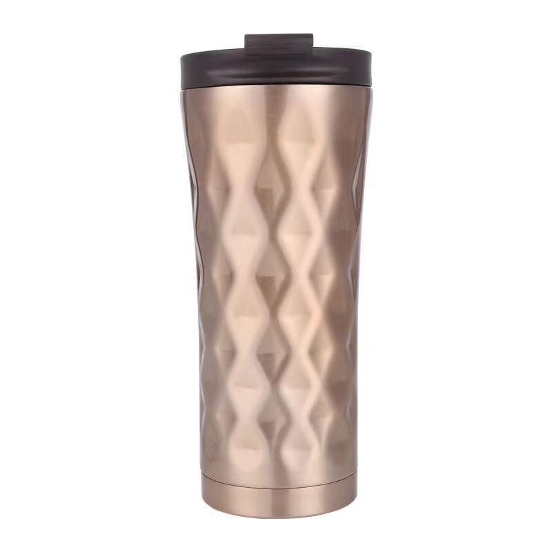 Manufacturer 500 ml Flask Bottle Matt Black Coffee Mug Stainless Steel Vacuum Insulated Tumbler with Lid