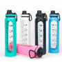 Custom Logo 1000ml Borosilicate Sport Glass Shaker Bottle With Straw Silicone Protective Sleeve