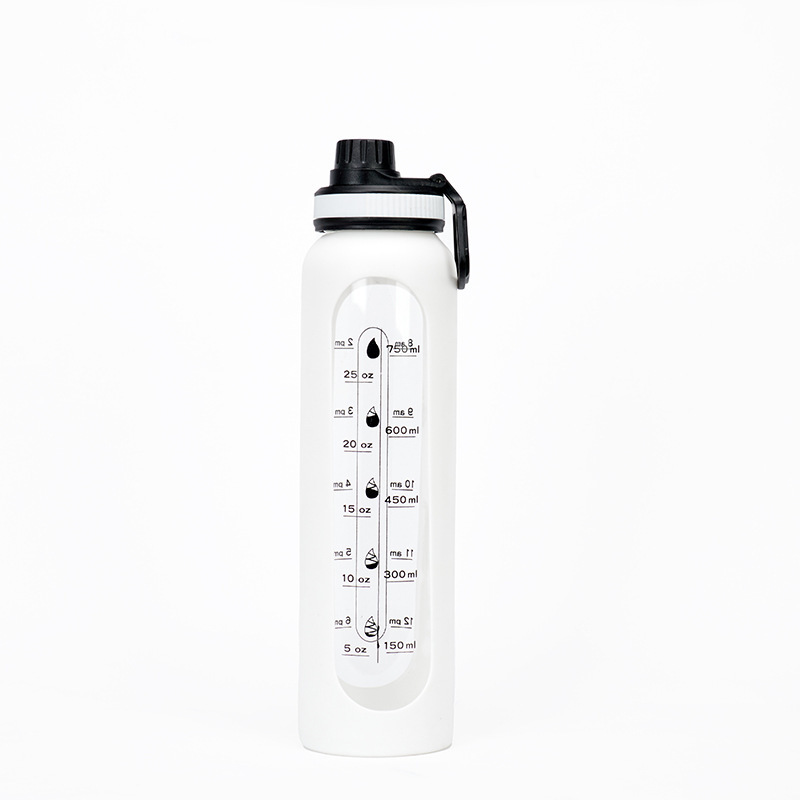 Custom Logo 1000ml Borosilicate Sport Glass Shaker Bottle With Straw Silicone Protective Sleeve