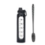 Custom Logo 1000ml Borosilicate Sport Glass Shaker Bottle With Straw Silicone Protective Sleeve