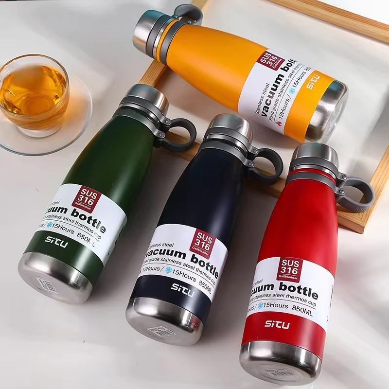 550ml  Cola Bottle Insulated Thermal Cola Sport Bottle With Rope Stainless Steel Vacuum Cola Water Bottle