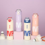 Custom Logo 500ml Stainless Steel Double-Drink Vacuum Thermos Portable Student Sports Water Bottle