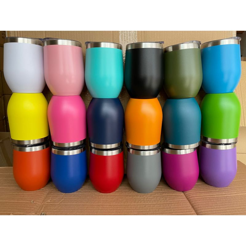 Wholesale Double Wall 304 Stainless Steel Vacuum Insulated Egg Mug Coffee Thermos With Lid Travel Wine Tumbler