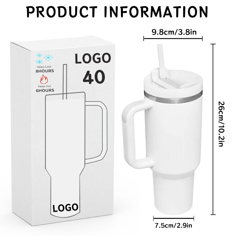 Wholesale Custom Logo 40oz Stainless Steel Sublimation Beer Coffee Tumblr Cup Mug Cup With Handle