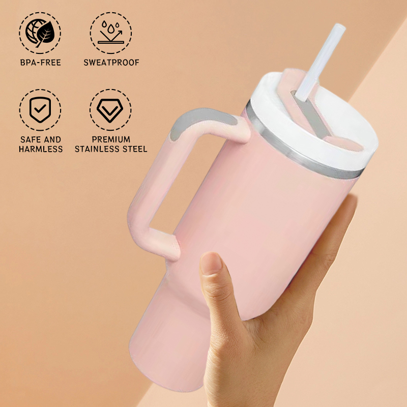 Wholesale Custom Logo 40oz Stainless Steel Sublimation Beer Coffee Tumblr Cup Mug Cup With Handle