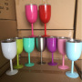 Hot Sale China Supplier 10oz Stainless Steel Wine Mug Metal Drinking Cup Stemmed Goblet Red Wine Glass