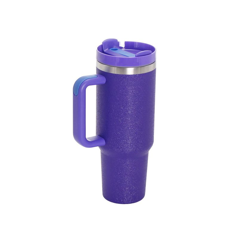 New Designed 1200ml Double Wall Stainless Steel Car Coffee Mug Insulated Tumbler With Straw and Lid
