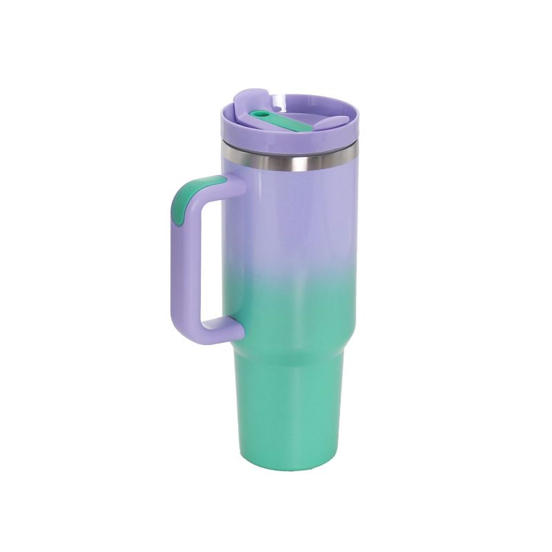 New Designed 1200ml Double Wall Stainless Steel Car Coffee Mug Insulated Tumbler With Straw and Lid