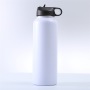 High Quality Stainless Steel Double Wall Insulated Vacuum Water Bottle With Straw and Silicone Handle Large Capacity 1000ML