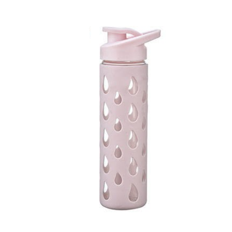 Wholesale High Borosilicate Glass Bottle Drinkware Travel Camping Kettle Portable Sports Glass Water Bottle With Silicone Sleeve