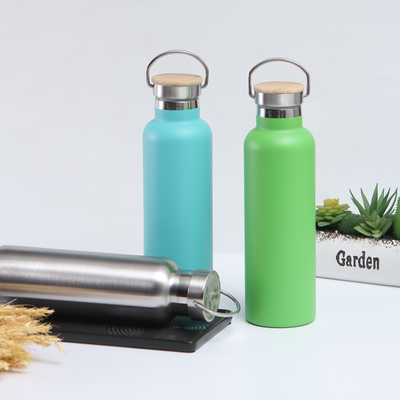 Solid Color Stainless Steel Vacuum Thermos Water Bottle Tumbler with Sport Lid Flask