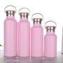 Solid Color Stainless Steel Vacuum Thermos Water Bottle Tumbler with Sport Lid Flask