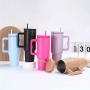 New 304 Stainless Steel Car Cup 40oz Double Wall Vacuum Tumbler with Leak Proof Lid