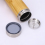 BORGE Manufacturer Custom Wood Grain Water Cup Double Wall Insulated Thermo Stainless Steel Bamboo Water Bottle Tumbler