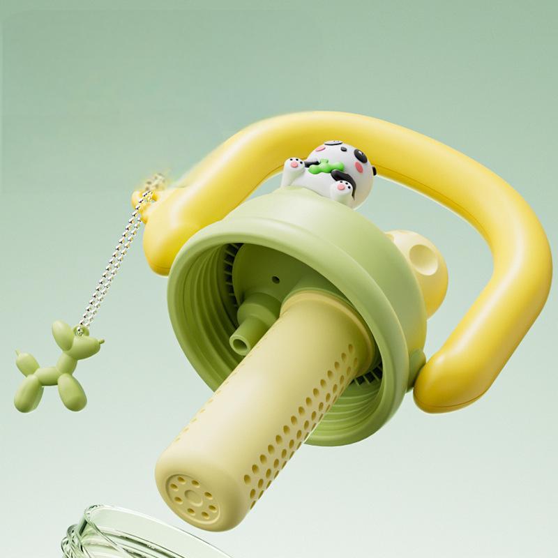 Customized Large Capacity Kids School Plastic Water Bottle Leakproof Double Mouth Cup 800ml Cute Bottle With Straw Strap