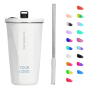 New Launching Wholesale Coffee Cup Stainless Steel Water Bottle Travel Coffee Mug with straw