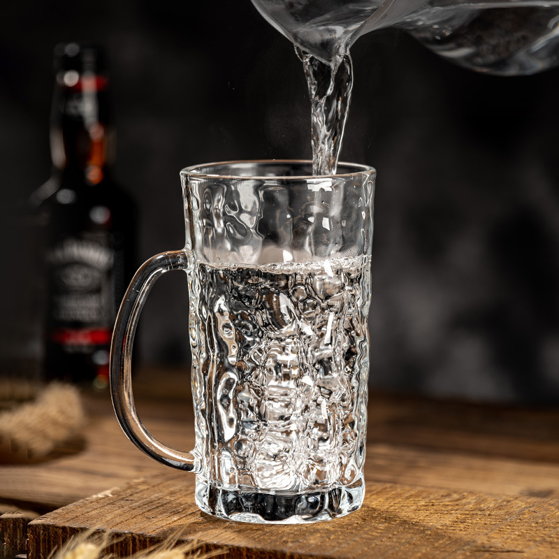 Classic 520ML Custom Logo Drinking Sublimation Beer Glass Cup Drinking Glasses With Handle