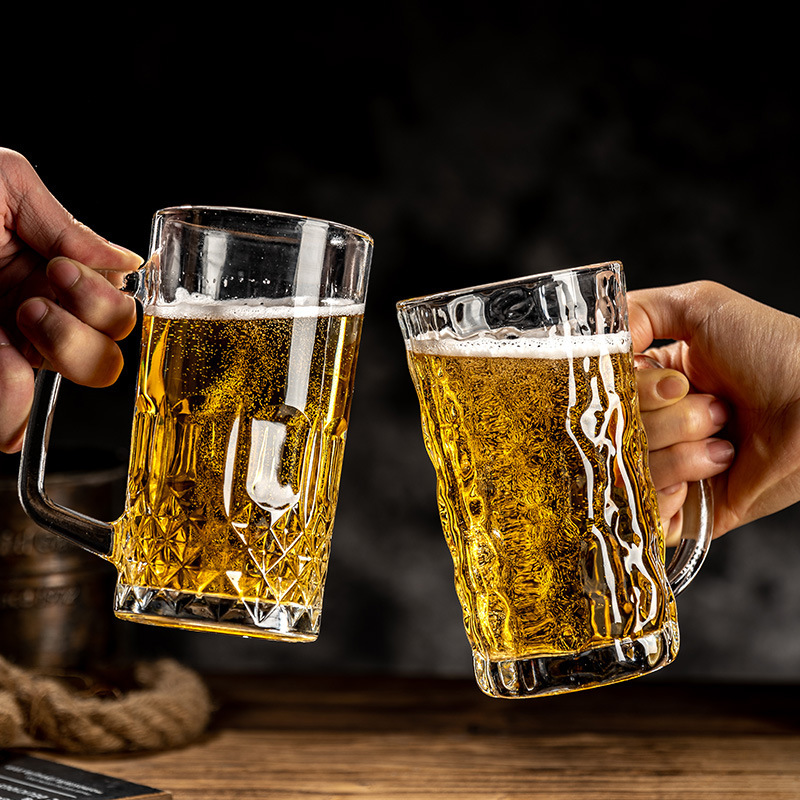 Classic 520ML Custom Logo Drinking Sublimation Beer Glass Cup Drinking Glasses With Handle