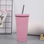 Wholesale 17oz Double Wall 304 Stainless Steel Vacuum Insulated Tumblr Cup Thermal Cups Coffee Mugs with Straw Iced Cup