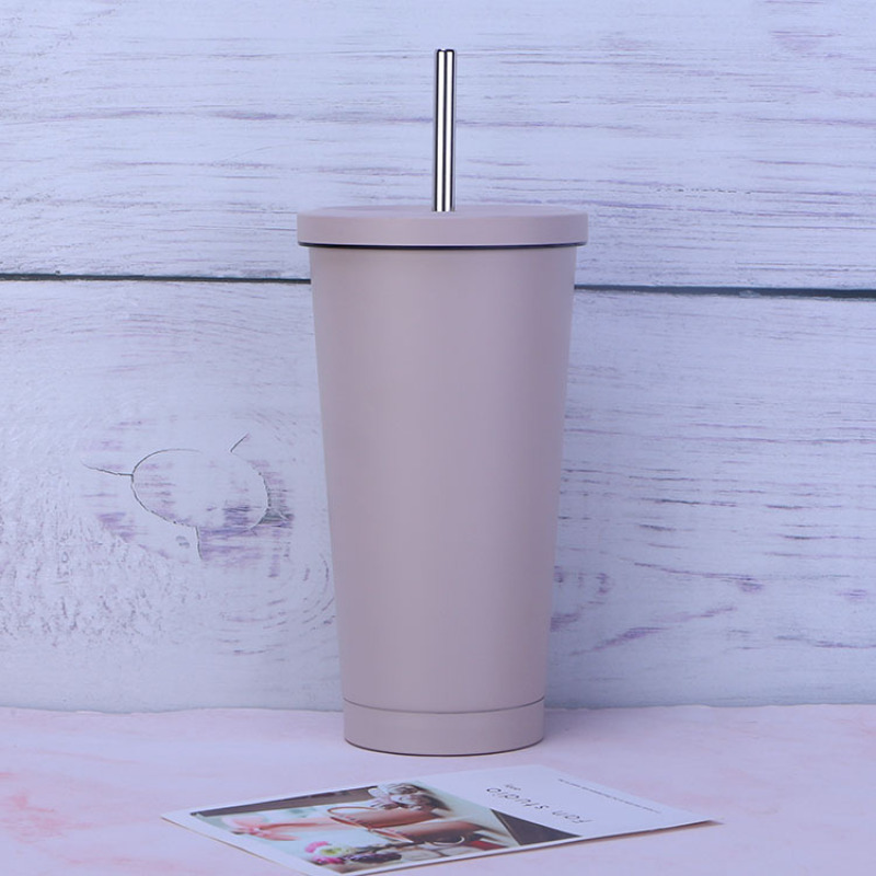 Wholesale 17oz Double Wall 304 Stainless Steel Vacuum Insulated Tumblr Cup Thermal Cups Coffee Mugs with Straw Iced Cup