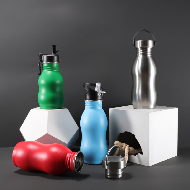 Wholesale Portable Single Wall 304 Stainless Steel Vacuum Flask Sports Water Bottle Drinking Thermos With Lid for Children