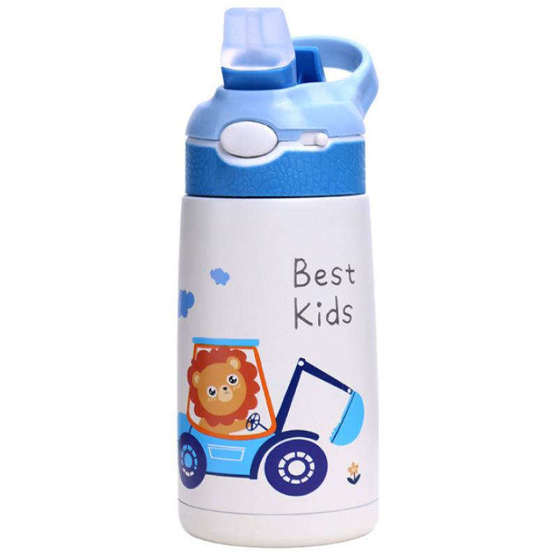 Kids Thermos Mug Baby  Duck Billed Straw 316 Stainless Steel Vacuum Flask 400ML Children Thermos Water Bottle
