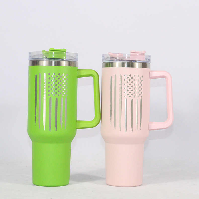 BORGE Leakproof 40oz Stainless Steel Vacuum Insulated Transfer Coating Tumbler with Handle