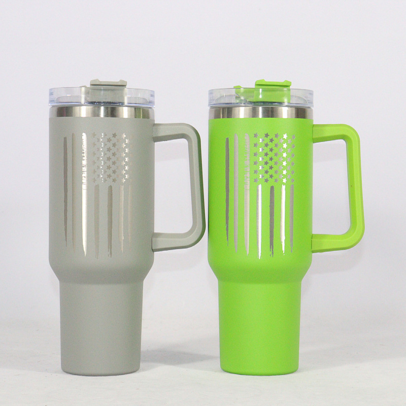 BORGE Leakproof 40oz Stainless Steel Vacuum Insulated Transfer Coating Tumbler with Handle