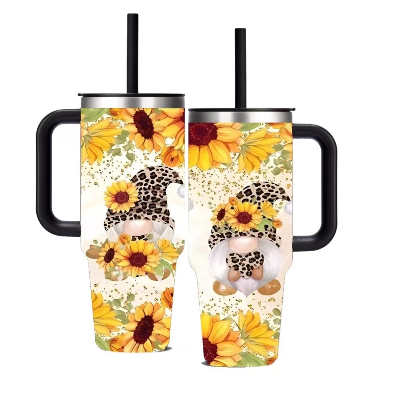 BORGE Xmas 40oz Stainless Steel Vacuum Insulated Coffee Beer Mug Christmas Tumblers With Handle