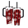 BORGE Xmas 40oz Stainless Steel Vacuum Insulated Coffee Beer Mug Christmas Tumblers With Handle