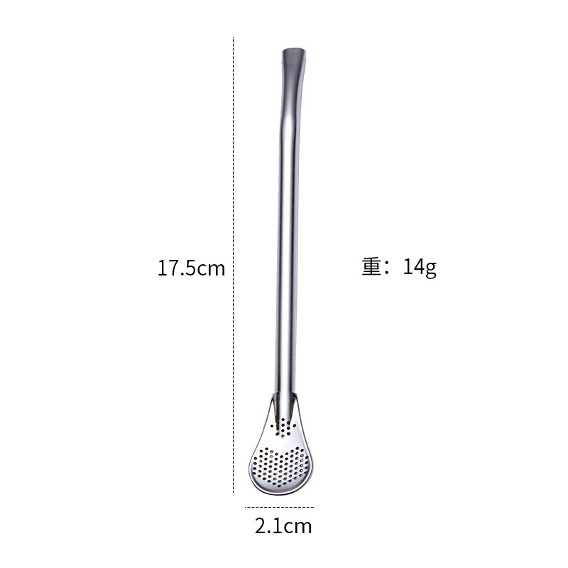BORGE Wholesale Yerba Mate Bombilla 304 Stainless Steel Food Grade Straw Tea Mate Spoon Straw with Filter for Bar