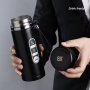 BORGE 500ml 800ml 1L Wide Mouth Stainless Steel Water Bottle Insulation Vacuum Flask with Led Digital Temperature Display