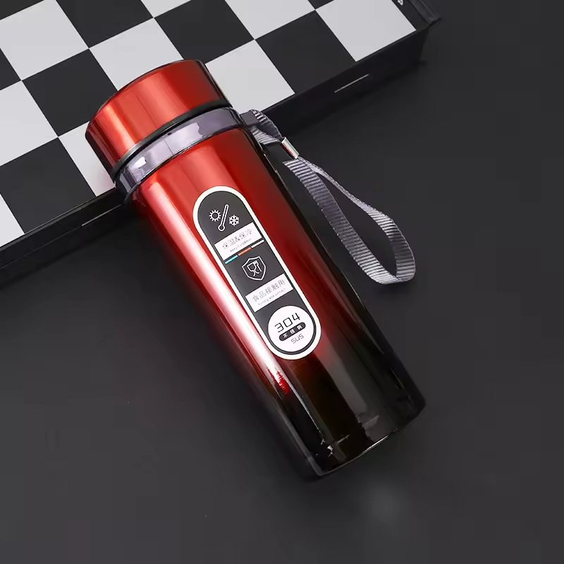 BORGE 500ml 800ml 1L Wide Mouth Stainless Steel Water Bottle Insulation Vacuum Flask with Led Digital Temperature Display