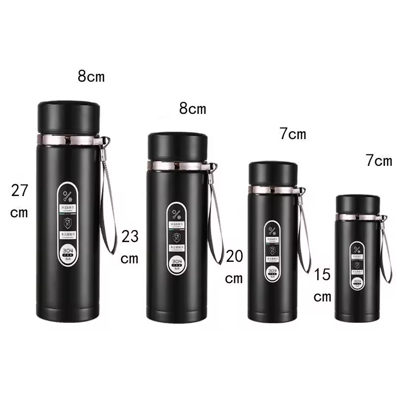 BORGE 500ml 800ml 1L Wide Mouth Stainless Steel Water Bottle Insulation Vacuum Flask with Led Digital Temperature Display