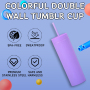 BORGE Hot Selling BPA FREE Acrylic Plastic Cups with Lid and Straw Matte Colored Double Wall Skinny Tumblr Cup