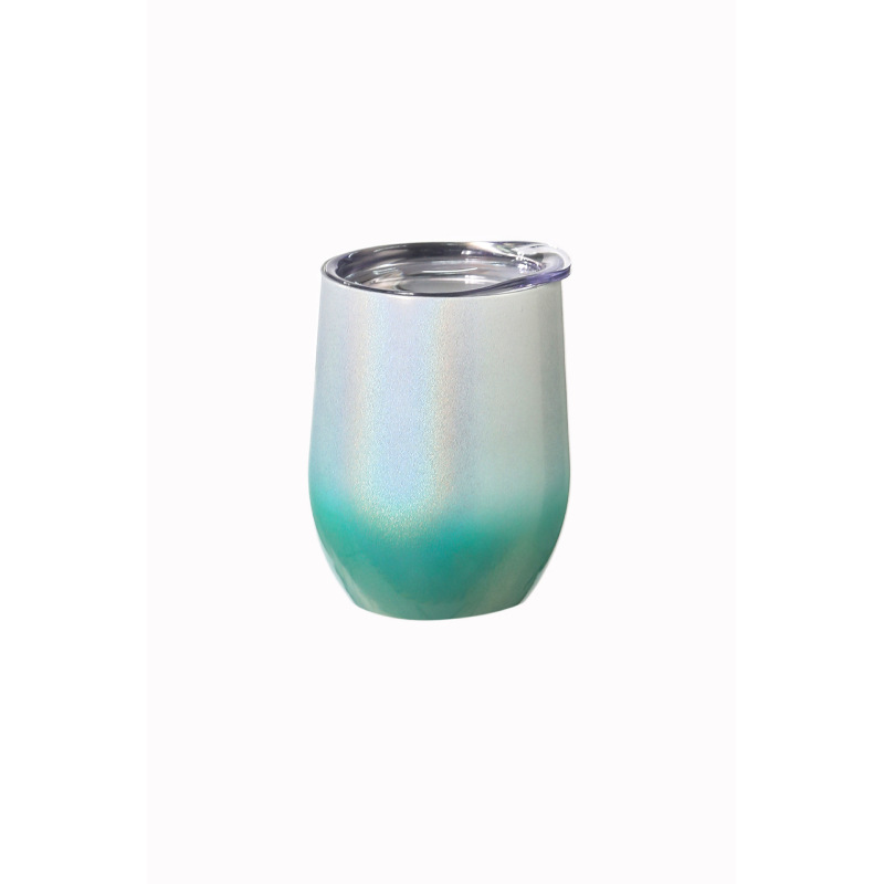 Wholesale 12oz Stainless Steel Vacuum rainbow Tumbler Insulated Wine Tumbler With Lid Customizable Tumbler