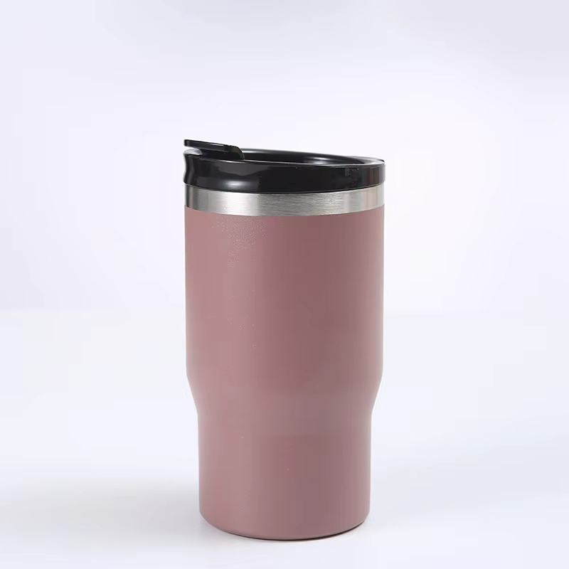 BORGE 14oz Stainless Steel Vacuum Can Cooler Insulated Can Cooler Tumbler 4 in 1 With 2 Lids