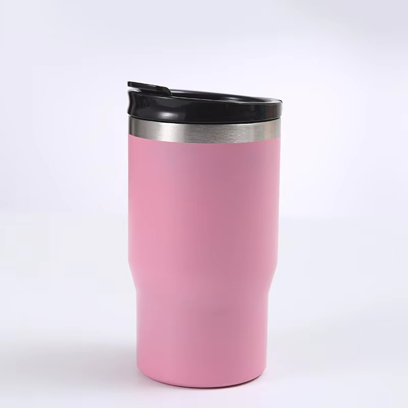 BORGE 14oz Stainless Steel Vacuum Can Cooler Insulated Can Cooler Tumbler 4 in 1 With 2 Lids