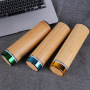 BORGE Customized 550ml Bamboo Shell Stainless Steel Vacuum Insulated Infuser Flask Vacuum Thermos Water Bottle With Tea Filter