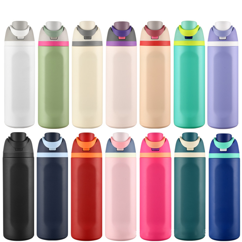 New Sports 32OZ Vacuum Insulated Fruits Cup for Sports Travel Car Flasks Stainless Steel Water Bottle With Straw
