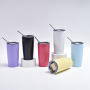 Hot Selling 20oz Car Coffee Cup Stainless Steel Travel Mug Double-Layer Vacuum Insulated Tumbler With Metal Straw