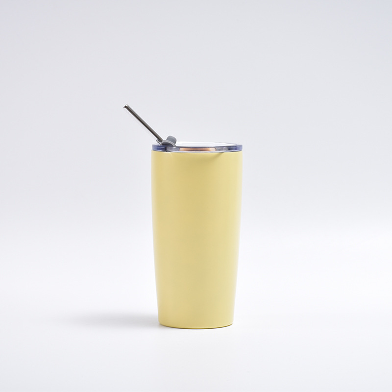 Hot Selling 20oz Car Coffee Cup Stainless Steel Travel Mug Double-Layer Vacuum Insulated Tumbler With Metal Straw