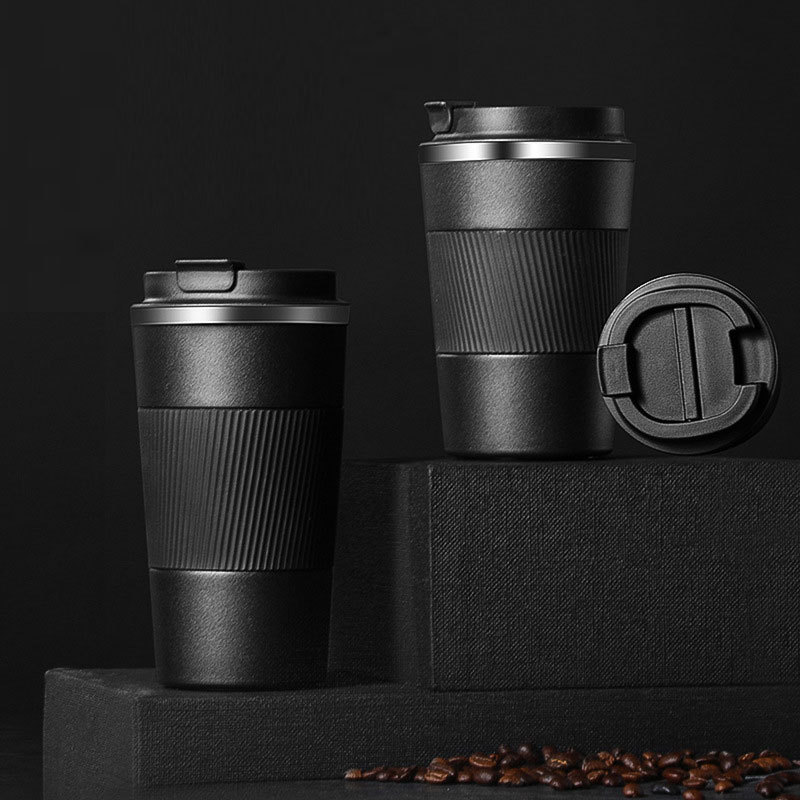 BORGE 380ml 510ml Double Walled Stainless Steel Portable Insulated Thermos Coffee Tumbler