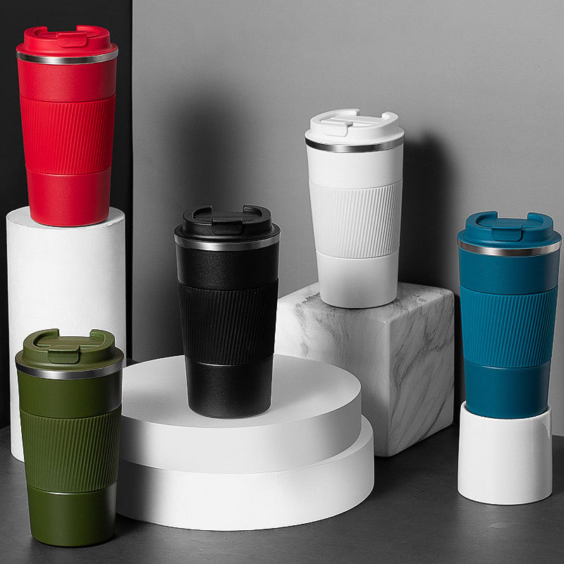 BORGE 380ml 510ml Double Walled Stainless Steel Portable Insulated Thermos Coffee Tumbler