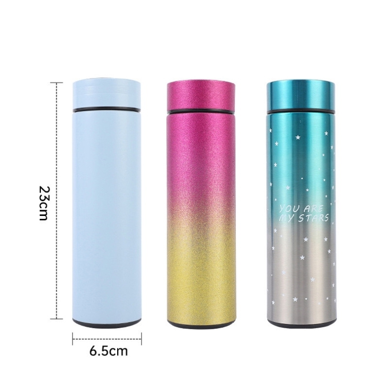 Wholesale 500ml Smart Water Bottle Temperature Show With Water Bottle Drinking Water Bottle Insulated Flask Thermos